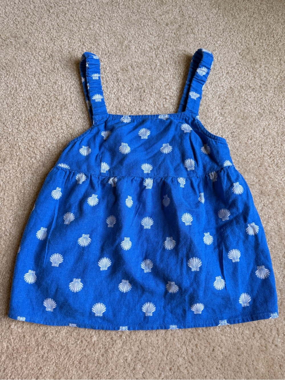 Crewcuts Blue Shell-Print top.
